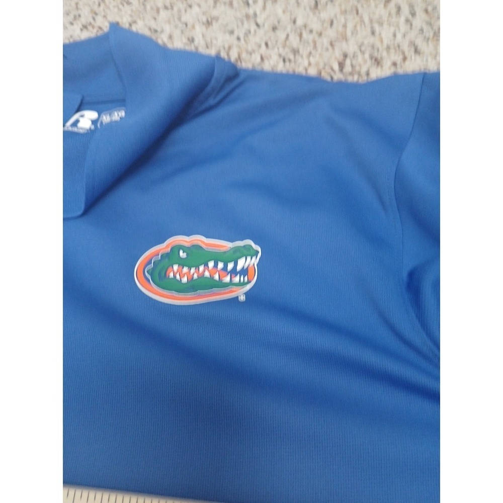 Florida Gators UF Russell Mens Polo Shirt Blue Short Sleeve Top XL - Picture 5 of 6